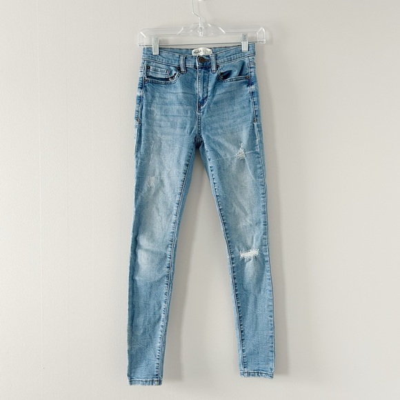 NEW Juniors Mudd Cream Jeans Skinny 15 Ripped Design